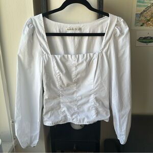 Abercrombie & Fitch White Square Neck Blouse